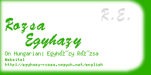 rozsa egyhazy business card